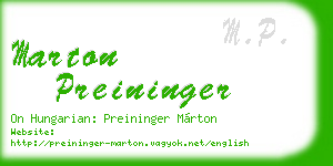 marton preininger business card