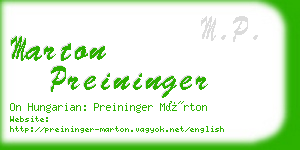 marton preininger business card